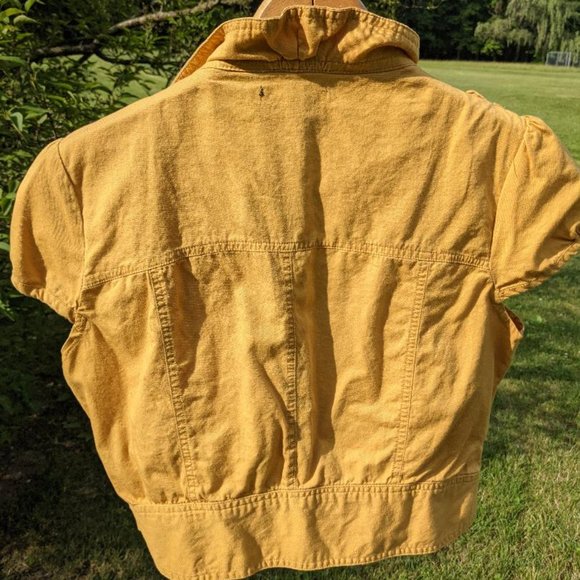 579 crop top button up shirt mustard yellow - Picture 8 of 11